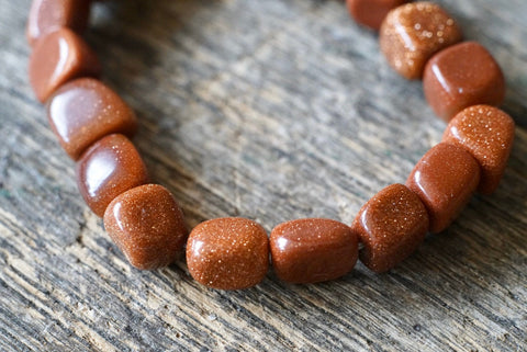 Red Goldstone Pebble Bracelet
