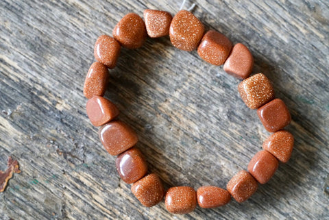 Red Goldstone Pebble Bracelet