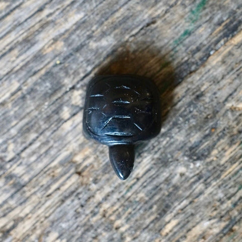 Black Obsidian Mini Turtle Pendant